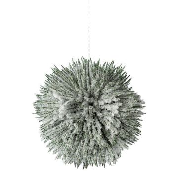 Boule de pin artificielle PERLKY, recouverte de neige, suspendue, vert-blanc, Ø 14 cm Boule de pin artificielle PERLKY, recouverte de neige, suspendue, vert-blanc, Ø 14 cm