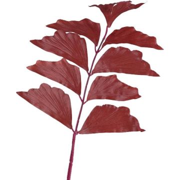Feuille de palmier en plastique, palmier à queue de poisson MANDEW, rouge rubis, 80 cm