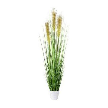 Herbe de la pampa artificielle FONZA en pot décoratif, panicules, brun-jaune, 95cm Herbe de la pampa artificielle FONZA en pot décoratif, panicules, brun-jaune, 95cm