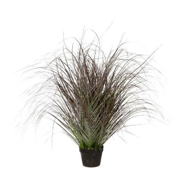 Herbe artificielle Pennisetum PONZA en pot décoratif, givré, blanc-vert, 95cm