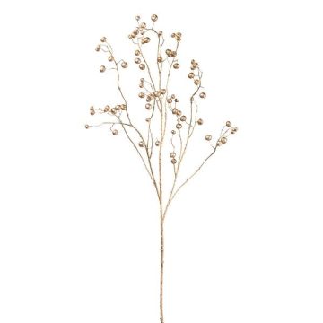 Branche décorative Rosier du Japon BLINTO avec des cynorrhodons, or métallique, 135cm