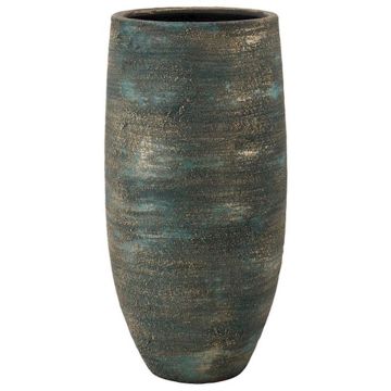 Vase en céramique AETIOS, dégradé, bleu-or, 35cm, Ø18cm
