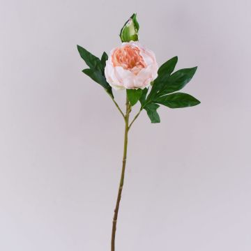 Pivoine artificielle FYRFAR, semi-ouverte, rose clair, 60 cm