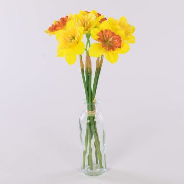 Bouquet de jonquilles artificielles LELA, jaune-orange, 35 cm, Ø 20 cm
