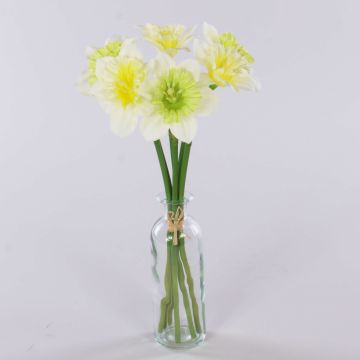 Bouquet de jonquilles artificielles LELA, blanc-vert, 35 cm, Ø 20 cm