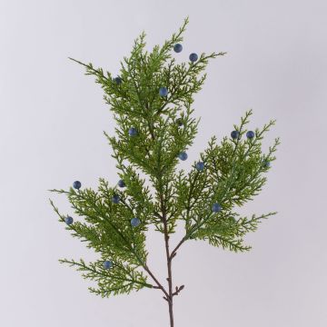 Branche décorative de genévrier NAFIRNE avec baies, vert-bleu foncé, 65 cm