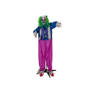 Clown monstre d'Halloween MOREDO avec fonction sonore et de mouvement, LEDs, 50x70x160cm