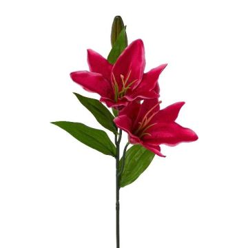Branche artificielle Lys tigré DERVEN, rose fuchsia, 65cm