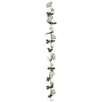 Guirlande de fleurs artificielles Rose USTLER, blanc, 180cm Guirlande de fleurs artificielles Rose USTLER, blanc, 180cm