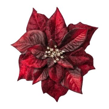 Étoile de Noël en velours SINFE, rouge bourgogne, Ø18cm Étoile de Noël en velours SINFE, rouge bourgogne, Ø18cm