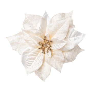 Étoile de Noël en velours SINFE, crème, Ø 18 cm