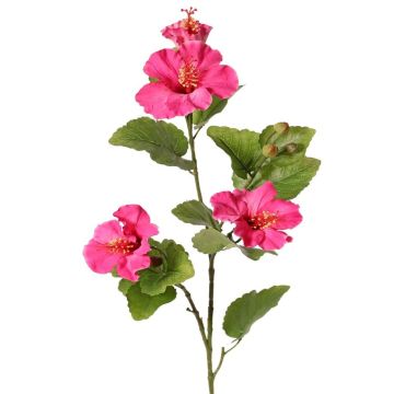 Branche décorative d'hibiscus TELSIMA avec fleurs, rose vif, 80 cm Branche décorative d'hibiscus TELSIMA avec fleurs, rose vif, 80 cm