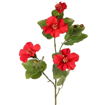 Branche décorative d'hibiscus TELSIMA avec fleurs, rouge, 80 cm Branche décorative d'hibiscus TELSIMA avec fleurs, rouge, 80 cm