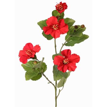 Branche décorative d'hibiscus TELSIMA avec fleurs, rouge, 80 cm Branche décorative d'hibiscus TELSIMA avec fleurs, rouge, 80 cm