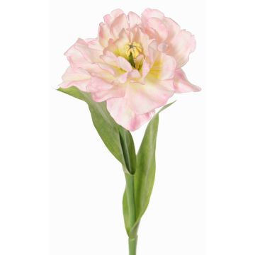 Tulipe artificielle « Perroquet » STEFANIE, rose clair-jaune, 65 cm, Ø 14 cm