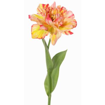 Tulipe artificielle « Perroquet » STEFANIE, jaune-rose, 65 cm, Ø 14 cm