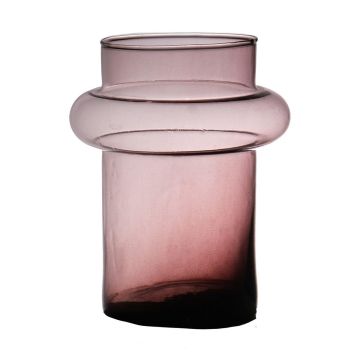 Vase à fleurs JUSTO, verre recyclé, violet-transparent, 20cm, Ø15cm