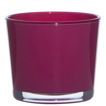 Pot de fleurs en verre ALENA, magenta, 12,5cm, Ø14,5cm