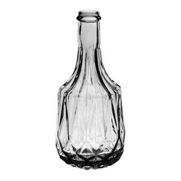 Bouteille décorative en verre SEGUNDO, motif structure, transparent, 17cm, Ø8cm Bouteille décorative en verre SEGUNDO, motif structure, transparent, 17cm, Ø8cm