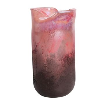 Vase à fleurs en verre PEPA, ouverture pliée, multi fuchsia-transparent, 41,5cm, Ø20cm Vase à fleurs en verre PEPA, ouverture pliée, multi fuchsia-transparent, 41,5cm, Ø20cm