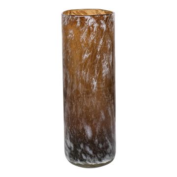 Vase à fleurs en verre PEPA, marbré, orange-brun-blanc-transparent, 35cm, Ø12cm Vase à fleurs en verre PEPA, marbré, orange-brun-blanc-transparent, 35cm, Ø12cm