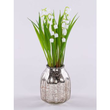 Fleur en plastique Muguet NIKISHA dans un vase en verre, blanc, 20cm Fleur en plastique Muguet NIKISHA dans un vase en verre, blanc, 20cm