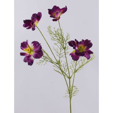 Branche de fleurs décorative Cosmos PRESTIOSA, violet-vert, 75cm