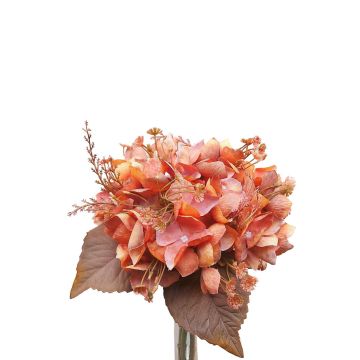 Bouquet d'hortensias décoratifs NAGOLD, gypsophile, astilbe, aspect sec, orange-rose, 35cm Bouquet d'hortensias décoratifs NAGOLD, gypsophile, astilbe, aspect sec, orange-rose, 35cm