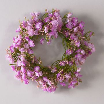 Couronne de gypsophile artificielle LITAGO, rose-violet, Ø20cm