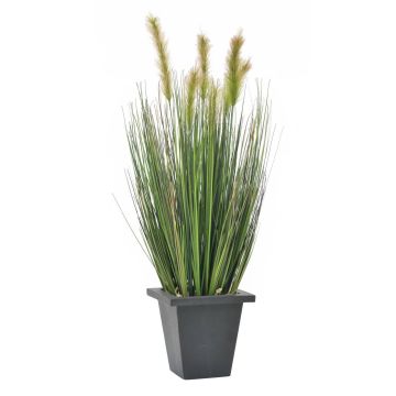 Vulpin synthétique TAMINO avec panicules, pot décoratif, vert, 60cm