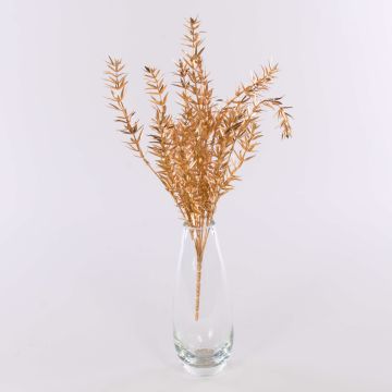 Branche de fragon petit-houx artificielle DANISILE sur piquet, or, 40cm