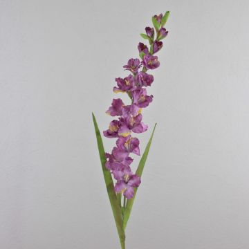 Fleur en plastique Glaïeul THEOPHORA, violet-jaune, 110cm