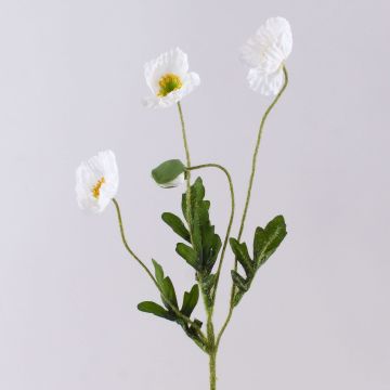 Branche fleurie artificielle Pavot OXANDRINE, crème-blanc, 60cm Branche fleurie artificielle Pavot OXANDRINE, crème-blanc, 60cm