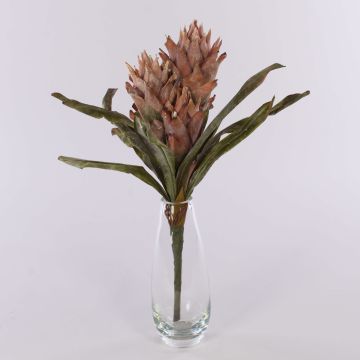 Guzmania en velours WALFRIEDE sur piquet, vieux rose, 50cm Guzmania en velours WALFRIEDE sur piquet, vieux rose, 50cm