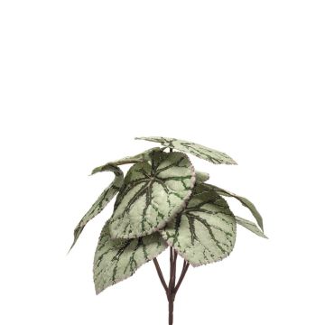 Plante artificielle « bégonia à feuilles » BLAROM sur tige, crossdoor, vert-gris, 25 cm