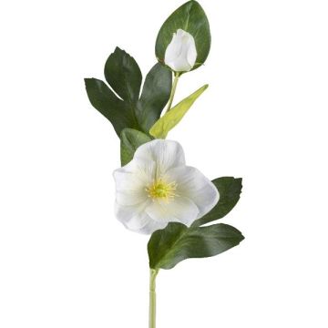 Fleur artificielle Rose de Noël DENDY, blanc, 35cm