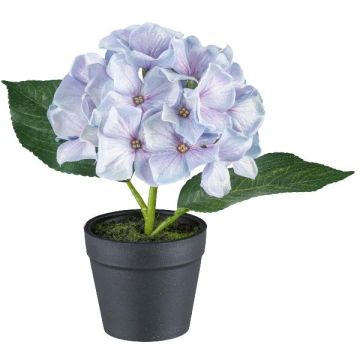 Fleur décorative Hortensia LENDYN en pot décoratif, violet clair, 20cm