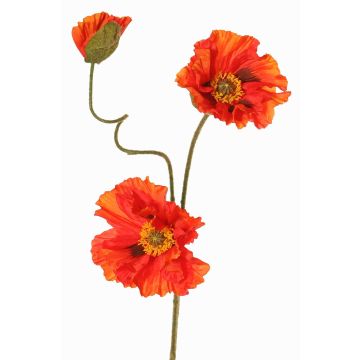 Branche de pavot artificielle PEJA, rouge-orange, 90 cm, Ø 11-13 cm Branche de pavot artificielle PEJA, rouge-orange, 90 cm, Ø 11-13 cm