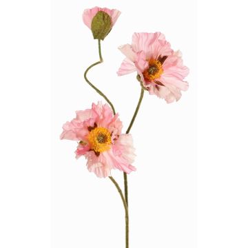Branche de pavot artificielle PEJA, rose, 90 cm, Ø 11-13 cm