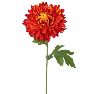 Chrysanthème artificiel DELPHINA, orange foncé, 65 cm, Ø 14 cm
