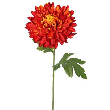Chrysanthème artificiel DELPHINA, orange foncé, 65 cm, Ø 14 cm