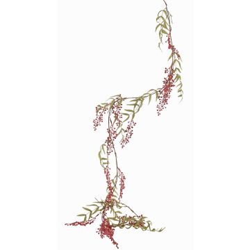 Guirlande artificielle de poivrier TENGYH avec baies, rose foncé, 180cm Guirlande artificielle de poivrier TENGYH avec baies, rose foncé, 180cm
