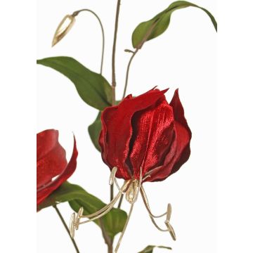 Branche de gloriosa en velours DINFAS, rouge foncé-doré, 80cm Branche de gloriosa en velours DINFAS, rouge foncé-doré, 80cm