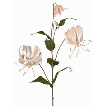 Branche de gloriosa en velours DINFAS, rose pâle-or, 80cm Branche de gloriosa en velours DINFAS, rose pâle-or, 80cm