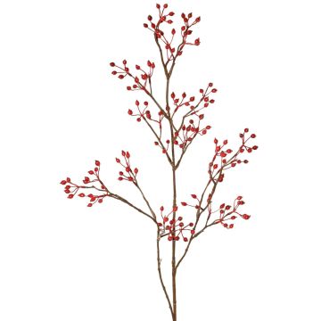Branche décorative de rosier sauvage HIKERNO avec cynorrhodons, rouge, 100 cm