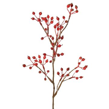 Branche décorative de rosier sauvage HIKERNO avec cynorrhodons, rouge, 60 cm Branche décorative de rosier sauvage HIKERNO avec cynorrhodons, rouge, 60 cm