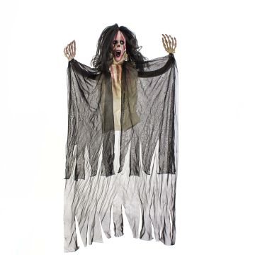 Décoration d'Halloween : fantôme SKYLER avec fonction de mouvement et de son, LED, 95 cm Décoration d'Halloween : fantôme SKYLER avec fonction de mouvement et de son, LED, 95 cm