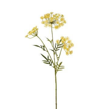 Aneth artificiel branche HAKIM à fleurs, jaune, 80cm