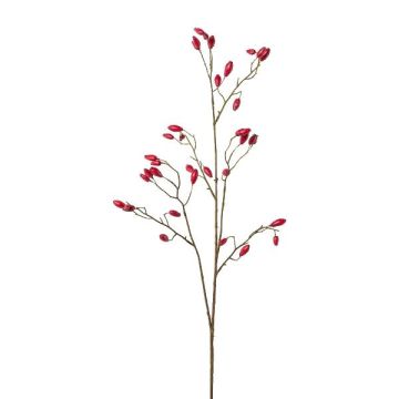 Branche artificielle d'églantier ZORLEN avec des cynorrhodons, rouge, 90cm Branche artificielle d'églantier ZORLEN avec des cynorrhodons, rouge, 90cm