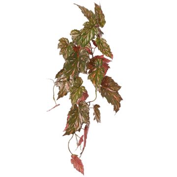 Plante artificielle Bégonia palmata OANFIR, tige, suspendue, rose-vert, 90 cm